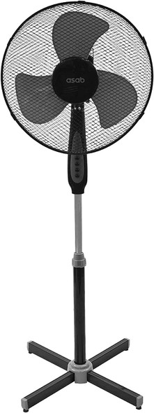 Albert Austin 16'' Pedestal Standing Fan Perfect for Homes, Offices and Bedrooms - Adjustable Oscillation (Black)
