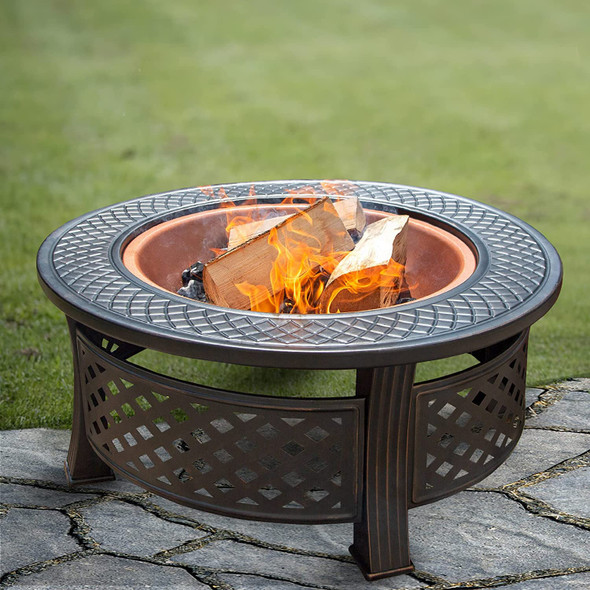 Garden Fire Pit Charcoal Barbecue Grill Brazier Heater Outdoor BBQ Firepit