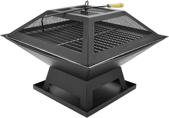 ALBERT AUSTIN Camping Fire bowl Pit Stove For Garden Outdoor Heater Portable BBQ Grill (SQUARE SHAPE)