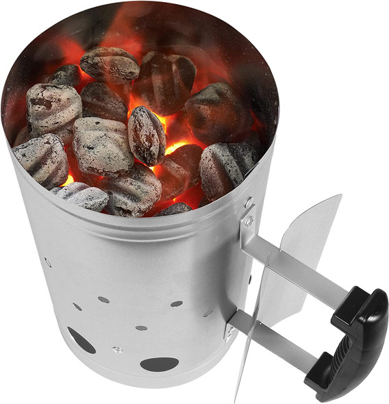 BBQ Chimney Starter Charcoal Metal Instant Fast Barbecue Fire Lighter Camping