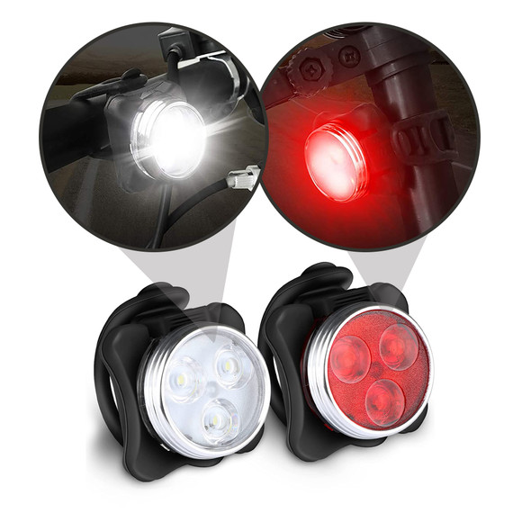 Waterproof Bicycle LED Lights USB Rechargeable Head And Tail Light