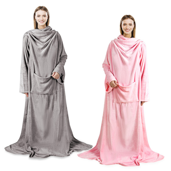 Comfy Wearable Blanket For Adults Ultra Soft Plush Fleece Snuggle Blanket