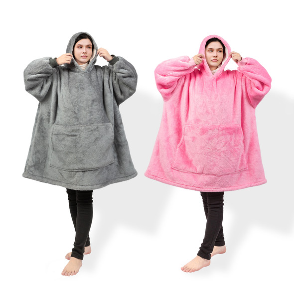 Ultra Soft Plush Comfy Wearable Blanket For Adults  Fleece Hooded Blanket