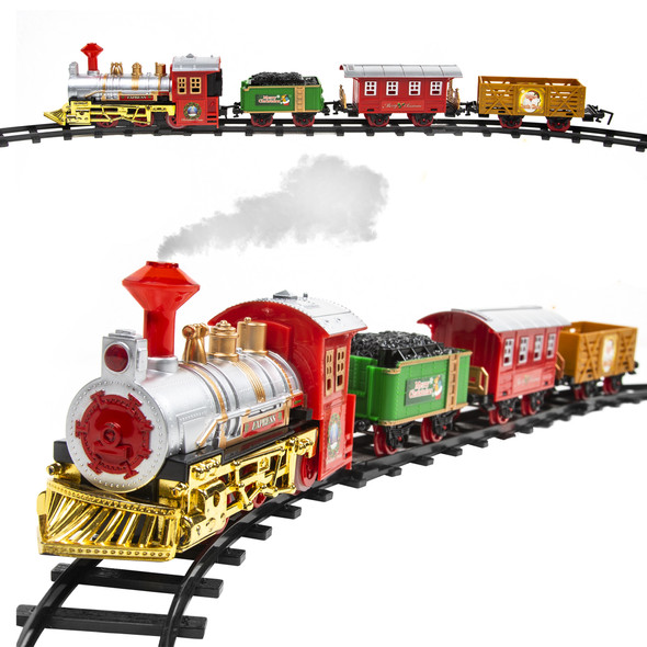 Battery Powered Model Train Set For Kids 14 Pcs Train Track Set