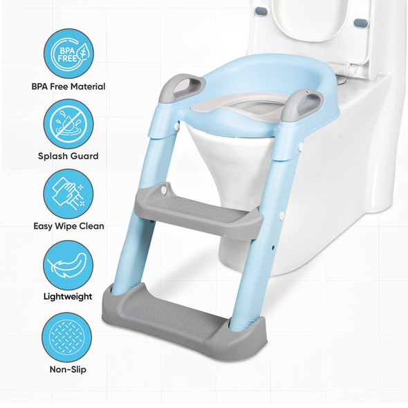 Kids Potty Training Toilet Seat With Step Ladder For Girls Boys Toddlers