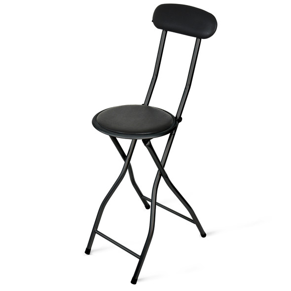 Folding Bar Stool High Chair Breakfast Bar Stool With Comfortable Backrest Lightweight And Portable