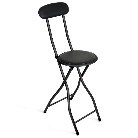 Folding Bar Stool High Chair Breakfast Bar Stool With Comfortable Backrest Lightweight And Portable