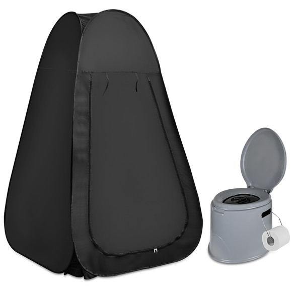 Portable Toilet for Adults 5L Camping Toilet with instant Pop Up Privacy Tent Lightweight and Easy for Travel