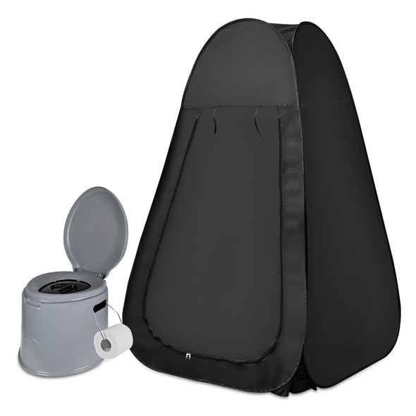 Portable Toilet for Adults 5L Camping Toilet with instant Pop Up Privacy Tent Lightweight and Easy for Travel