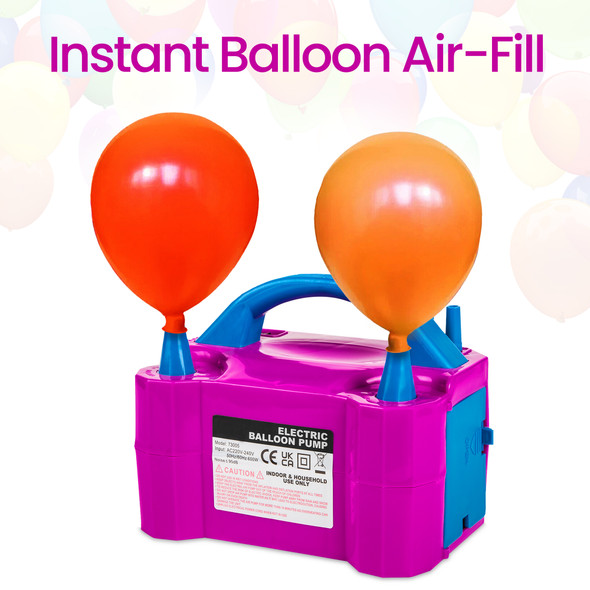 600W Electric Air Balloon Pump, Dual Nozzle Balloon Pump, Balloon Machine for Inflating Balloons, Compact and Easy to Carry, Balloon Pump for Party, Birthday, Festivals, Anniversary