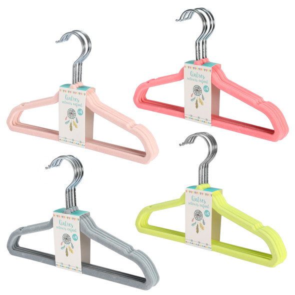 Baby Velvet Hangers, Kids Clothes Hangers, Space Saving and Durable, Rotatable Swivel Hook Design, Clothes Hangers for Shirts, Jackets, Uniform