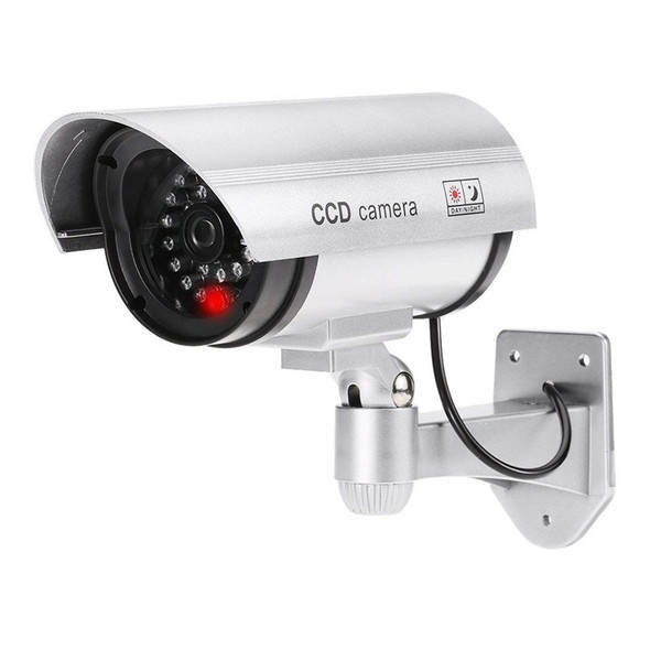 Fake Dummy CCTV Security Camera with Flashing Red LED, Security Surveillance Camera, 360 Degree Rotating Bracket, Weather Resistant and Easy to Install, Home, Office, and School Use