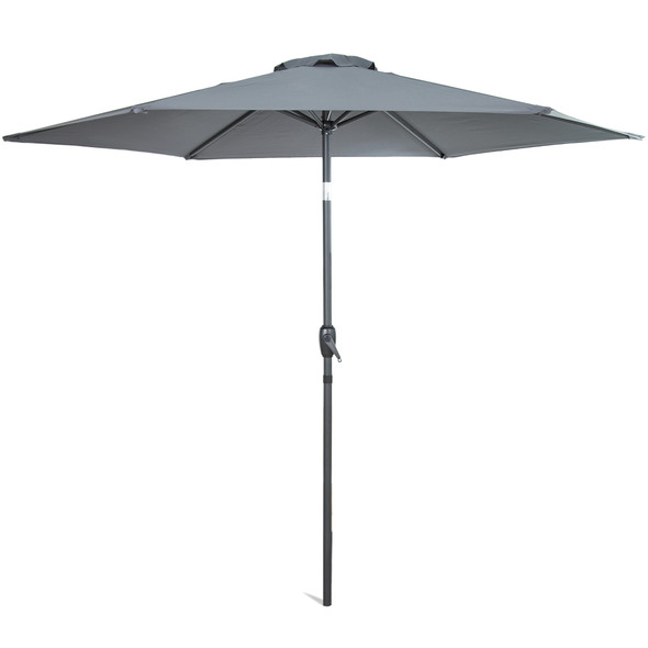 Garden Parasol Umbrella, Push-Button Angle-Tilt Mechanism and UV-30+ Protection Shield, Easy to Assemble, Outdoor Umbrella for Pool, Patio, Lawn and Beach