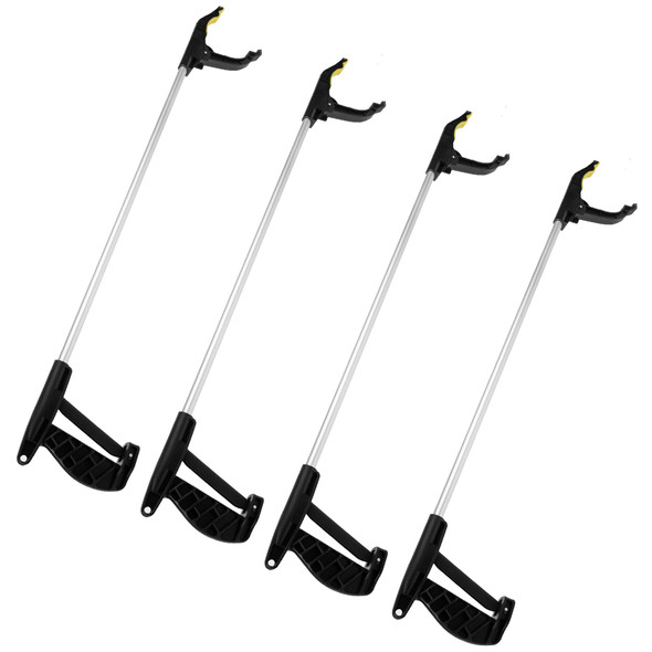 4 Pack Litter Picker, Ergonomic Handle with Anti-Slip Claws, Portable and Lightweight Design, Easy to Use, Magnetic Grabber Head, Perfect for Kids, Adults and Disabled, Pick Up Tool for Leaves, Debris, Cups, Keys and Bottles
