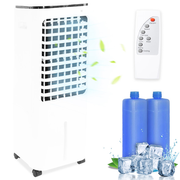12L Portable Air Cooler, 7000 BTUs Powerful Air Ioniser, Air Cooler for Homes, Office, 3 Speed Settings, 3 Cooling Modes, Ultra Quiet Operation, 24-Hour Timer, Easy to Move, Remote Control 3-in-1 Cooler