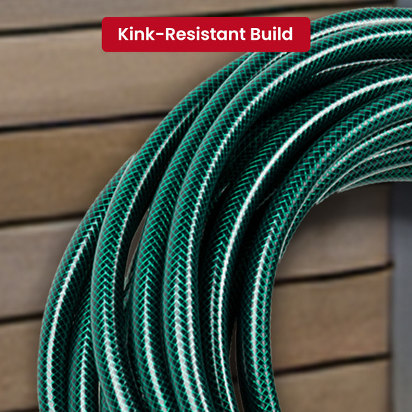 15M Garden Hose Pipe, Reinforced PVC Pipe, Wear and Tear Resistant, Kink Free, Outdoor Heavy Duty Hose Pipe for Garden, Lawn with Braided Pattern Design, Leak and Burst Proof, Watering Hose Tube Reel
