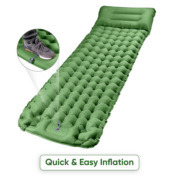 Albert Austin Lightweight Inflatable Camping Mattress Resting Sleeping Mat Waterproof Comfortable Built In Foot Pump and Pillow Easy to Store Dual Valve Sleeping Pad Travel Backpacking Hiking