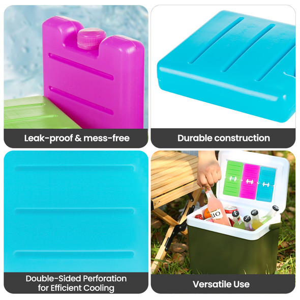 6-Pack Freezer Blocks for Cool Bags, Reusable Small Ice Packs for Lunch Boxes, Kids School Cooler Bags, Space Saving and Portable Design, Mini Freezer Packs for Travel, Picnic, Camping, Hiking, Multicolour