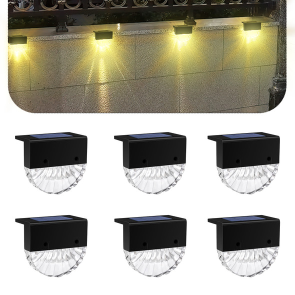 6 Pack Solar Fence Lights, IP65 Waterproof and Rechargeable Solar Path Lights with 2 Modes, Warm and Colour Changing Lights, Easy Setup, Solar Lights for Outdoor Garden, Lawn, Patio, Decking Lights, Terrace Decor