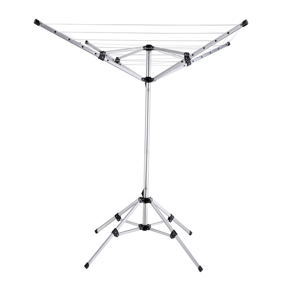 4 Arm Retractable Free Standing Rotary Washing Line with 4 Stable Legs, 16M Rotary Line, Cloth Folding Heavy Duty Rotary Airer, Outdoor Clothes Dryer, Adjustable Height and Easy to Assemble Airer