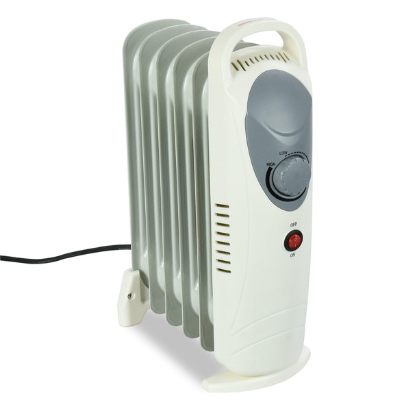 Oil Filled Radiator, Freestanding 800W Portable Oil Radiator, 6 Fin Portable Electric Oil Heater with Overheat Protection, Temperature Control Thermostat, Silent Operation with Carry Handle