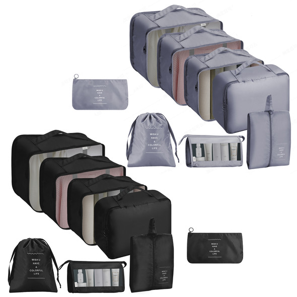 8 In 1 Travel Organizer Bag Waterproof Zip Lock Travel Pouch Clothes  Luggage Underwear Storage Set