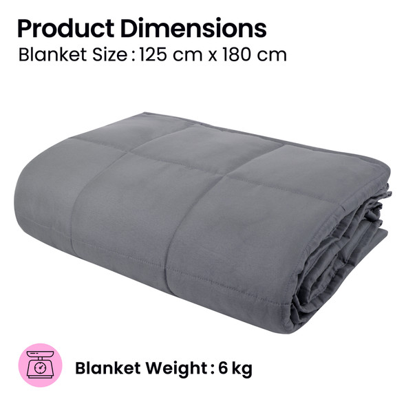 6kg Adult Weighted Blanket, Breathable Comfortable Polyester Cover with Micro Glass Beads, Improves Sleep Quality, Easy to Clean, Heavy Weighted Blanket for Kids, Adults, Fold Up Calming Blanket