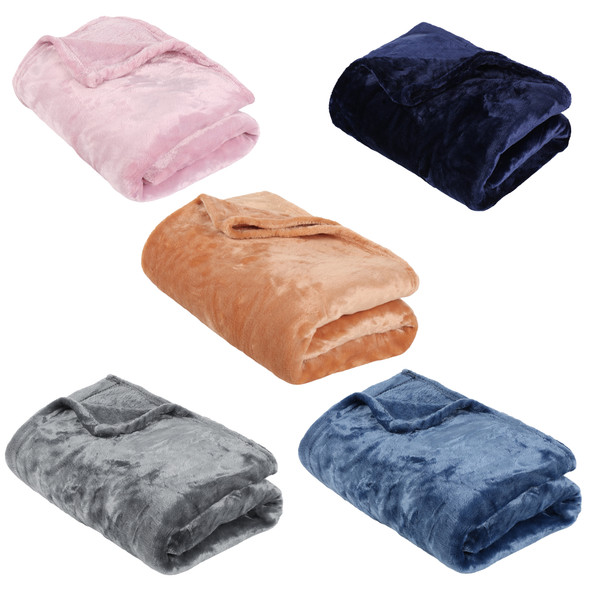 Soft Flannel Fleece Bed Throw Blanket, Breathable Comfortable and Washable, Plush Throw for Sofa, Armchair, Cosy Lightweight, Large Fluffy Blanket Warm Throw for Bedroom, Couch, 150 x 130cm