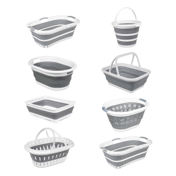 Collapsible Sinks Camping Picnic Baskets Folding Laundry Basket Foldable  Ice Buckets Collapsible Washing Up Bowl with Handles for Washing Cleaning