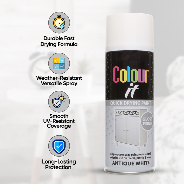 400 ml All Purpose Spray Paint For Wood Metal Plastic Matt & Gloss Finish  Interior Exterior Use