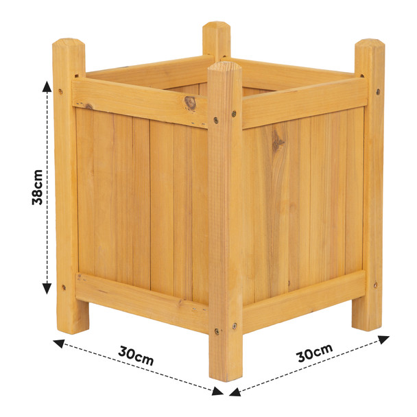 Albert Austin Wooden Planter for Garden Easy to Assemble Weather Resistant Durable Design Square Shape for Easy Planting Ideal for Indoor and Outdoor Use Lightweight Garden Planters for Flowers