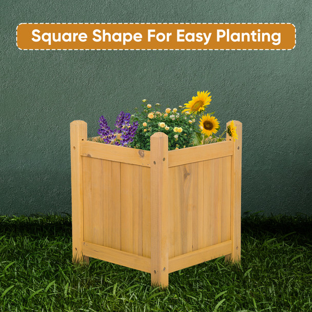 Albert Austin Wooden Planter for Garden Easy to Assemble Weather Resistant Durable Design Square Shape for Easy Planting Ideal for Indoor and Outdoor Use Lightweight Garden Planters for Flowers