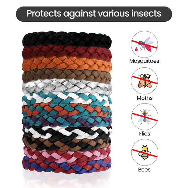 12-Pack, Mosquito Repellent Bracelet, Mosquito Bands for Adults, Kids, 300 Hour Protection, Safe for Skin, Insect Repellent Bracelet, Deet Free, Natural Peppermint, Eucalyptus and Citronella Oils