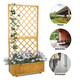 Freestanding Garden Trellis Planter for Climbing Plants and Hanging Baskets, Lattice Wooden Garden Planter with Soil Bed, Easy to Assemble, Rectangular Flower Pot for Yard, Lawn, Backyard and Patio Decor