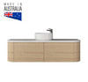 Wave Rouned Fluted Corner 1500 Mm Vanity - Optional Stone Bench Top - ALL DRAWERS Wave Rouned Fluted Corner 1500 Mm Vanity - Optional Stone Bench Top - ALL DRAWERS