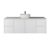 Evolution Tall Vanity 1500 mm - White Polyurethane -  Optional Stone Benchtop