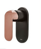 ikon Kara Wall Mixer Tap - Shower / Bath - Black & Rose Gold
