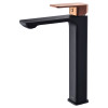 ikon SETO Basin Tower Mixer Tap - Black & Rose Gold