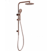 Round Rose Gold Twin Shower Combination - Heavy Duty Range - Back Inlet