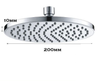 Normandy CHROME ABS Round Shower Head - 200mm Normandy CHROME ABS Round Shower Head - 200mm