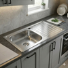 PROJECT Narrow Inset Kitchen Sink 760mm - Single Bowl with Draining Board