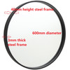 Matte Black Metal Framed Round Mirror 600 750 mm