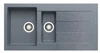 Dark Grey Granite Kitchen Sink - Under Mount & Drop In - One & Half Bowl With Drainer Made In Europe