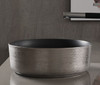 Brushed Silver & Matt Black 4mm Ultra Slim Round Ceramic Basin