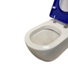 Normandy Rimless Disable Wall Faced Toilet With Blue Seat Normandy Rimless Disable Wall Faced Toilet With Blue Seat