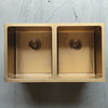 Normandy Brushed Gold Cube Double Sink, undermount or drop-in,770 with overflow Normandy Brushed Gold Cube Double Sink, undermount or drop-in,770 with overflow