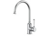 Clasico Gooseneck Sink Mixer White Ceramic Handle in Chrome, Matt Black, Brushed Nickel, Brushed Gold