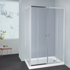 Semi Frameless Double Sliding Door Shower Screen Black  Wall to wall OR L shape