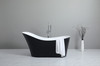 Bevel FreeStanding Bathtub Gloss Black and Gloss White 1700mm