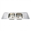 PROJECT Inset Kitchen Sink 1524mm - Double Bowl with Double Draining Board